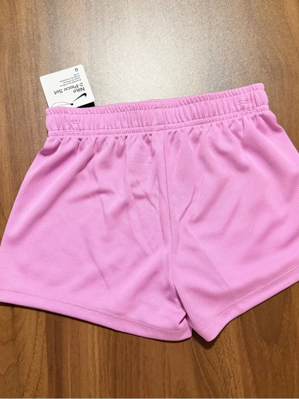 Nike Girls 2 Piece Outfit Set Pink Shorts & Logo Tee Size 6 NWT - Picture 6 of 6